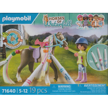 PLAYMOBIL HORSES OF WATERFALL 71640 PONY CON CRINIERA COLORABILE