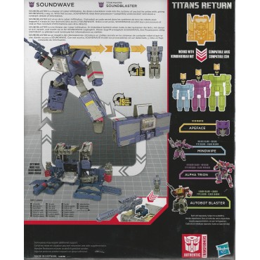 TRANSFORMERS GENERATIONS TITANS RETURN LEADER CLASS SOUNDWAVE ACTION FIGURE Hasbro B8358