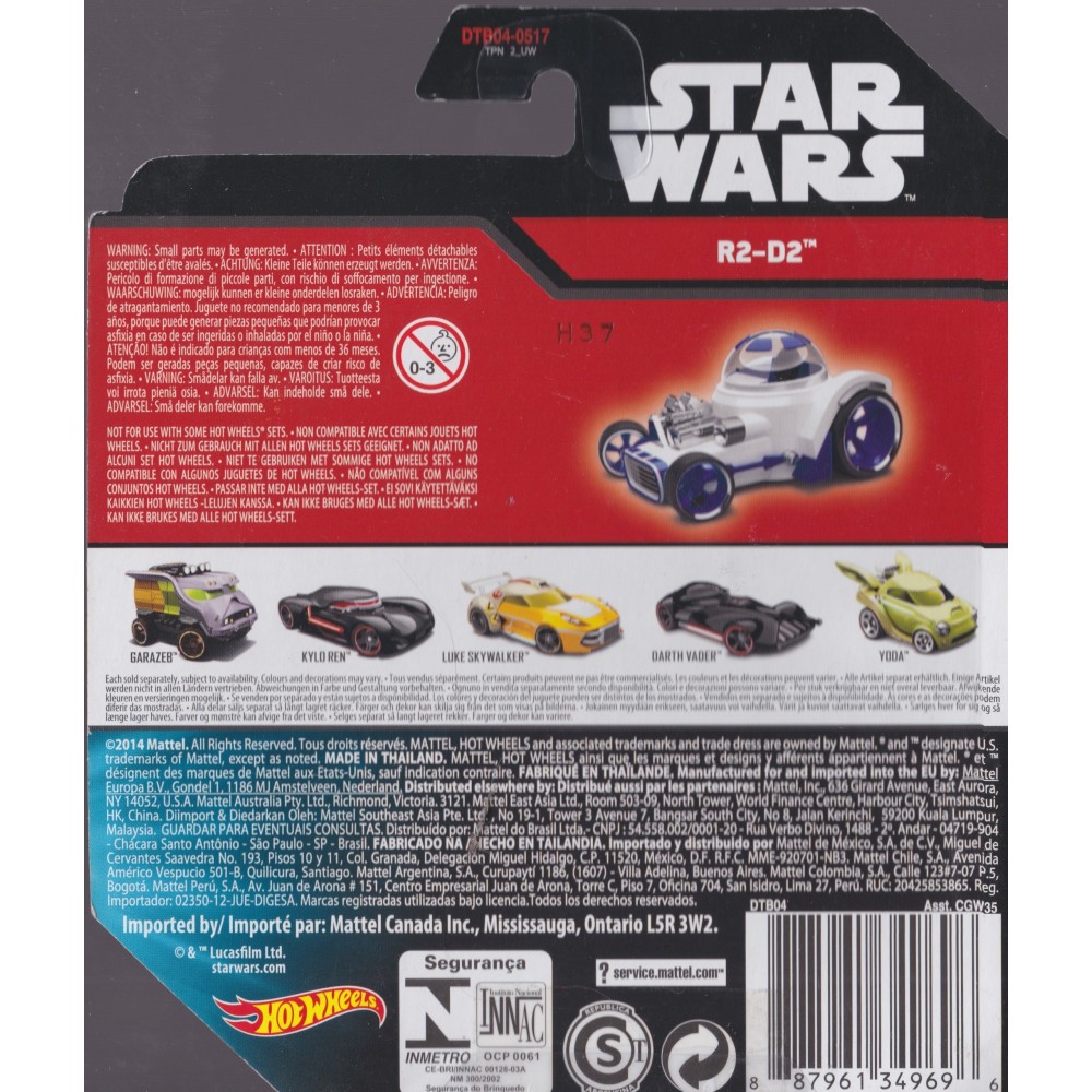 Hot Wheels R2-D2 – Voiture Personnage Star Wars échelle 1:64, Collection, Cadeau Fan