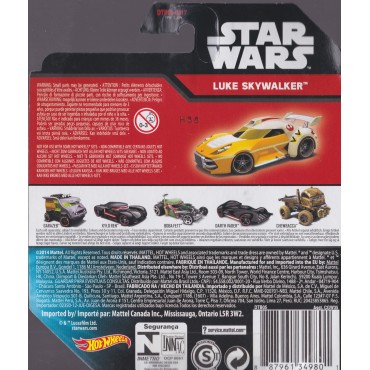 HOT WHEELS - STAR WARS  CHARACTER CAR LUKE SKYWALKER  single vehicle package CGW38-0517