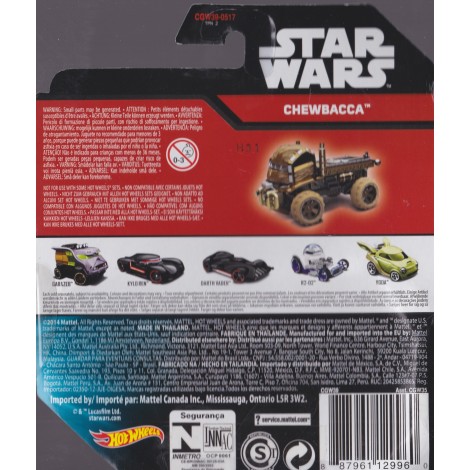 HOT WHEELS - STAR WARS  CHARACTER CAR CHEWBACCA single vehicle package CGW39-0517