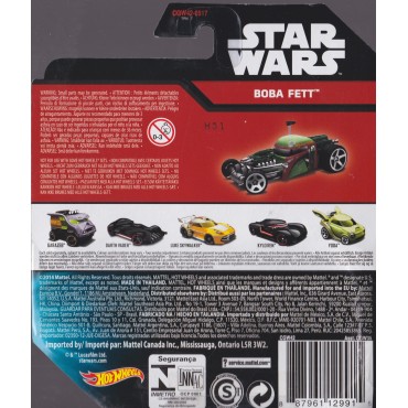 HOT WHEELS - STAR WARS  CHARACTER CAR BOBA FETT single vehicle package CGW42-0517