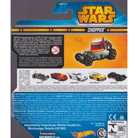 HOT WHEELS - STAR WARS  CHARACTER CAR CHOPPER single vehicle package CGW46-0511