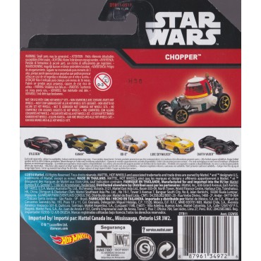 HOT WHEELS - STAR WARS  CHARACTER CAR CHOPPER single vehicle package DTB11-0517