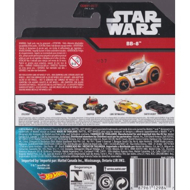 HOT WHEELS - STAR WARS  CHARACTER CAR BB-8 single vehicle package CGW51-0517