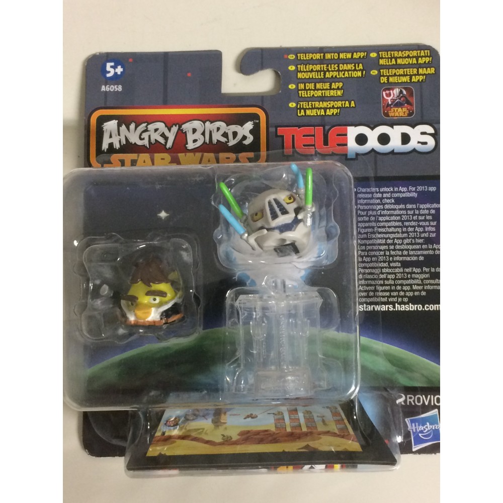 STAR WARS ANGRY BIRDS TELEPODS GENERAL GRIEVOUS - HAN SOLO TELEPODS 2 FIGURES  SET  Hasbro A6058