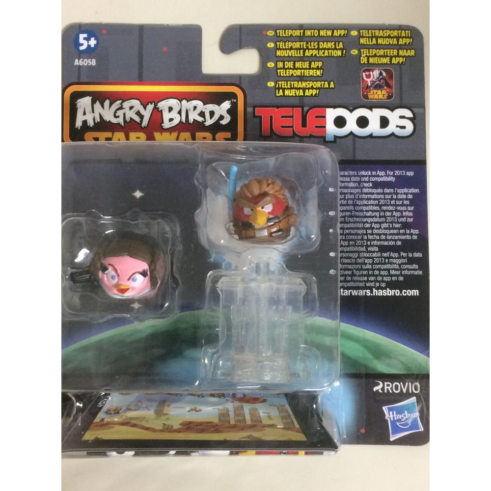 STAR WARS ANGRY BIRDS TELEPODS PRINCESS LEIA - ANAKIN PADAWAN TELEPODS 2 FIGURES  SET  Hasbro A6058