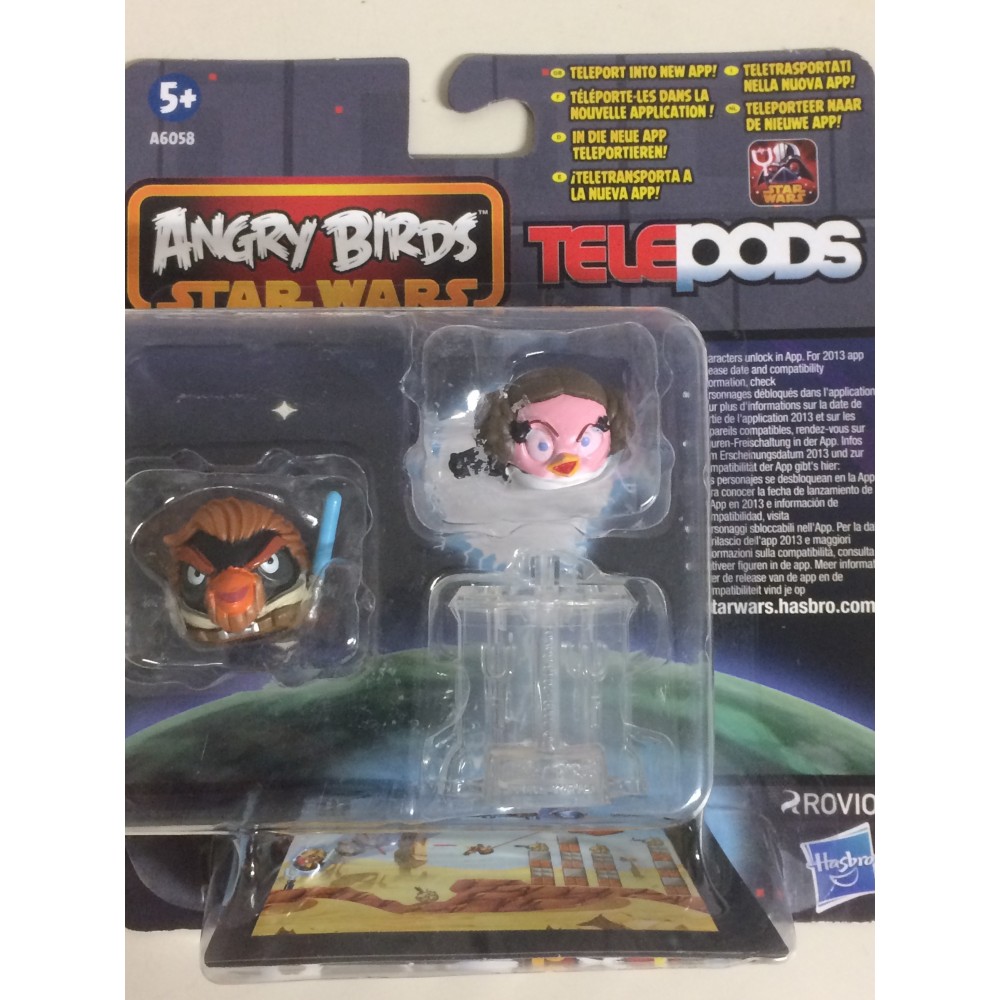 STAR WARS ANGRY BIRDS TELEPODS PRINCESS LEIA - OBI WAN KENOBI TELEPODS 2 FIGURES  SET  Hasbro A6058