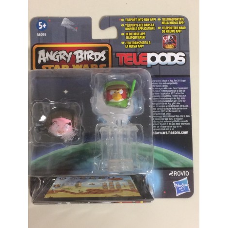 STAR WARS ANGRY BIRDS TELEPODS PRINCESS LEIA - LUKE ENDOR TELEPODS 2 FIGURES  SET  Hasbro A6058