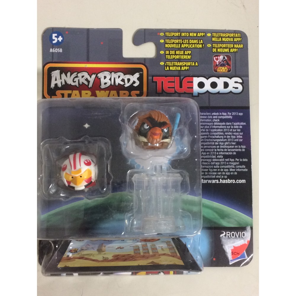 STAR WARS ANGRY BIRDS TELEPODS LUKE PILOT - OBI WAN KENOBI TELEPODS 2 FIGURES  SET  Hasbro A6058