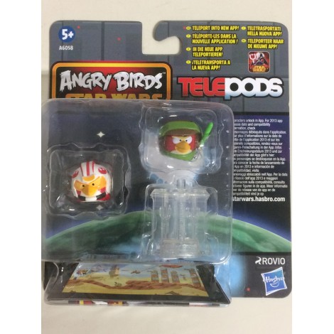 STAR WARS ANGRY BIRDS TELEPODS LUKE PILOT - LUKE JEDI TELEPODS 2 FIGURES  SET  Hasbro A6058