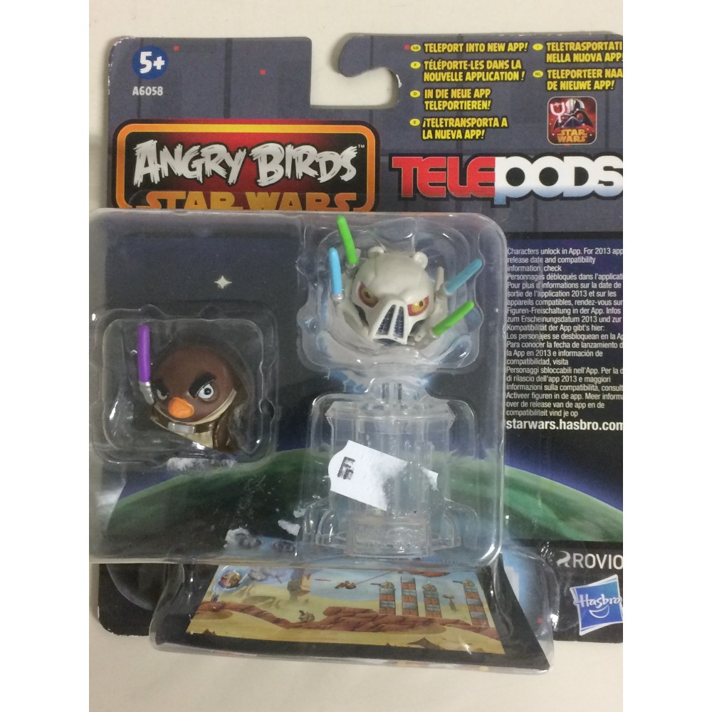 STAR WARS ANGRY BIRDS TELEPODS MACE WINDU - GENERAL GRIEVOUS TELEPODS 2 FIGURES  SET  Hasbro A6058