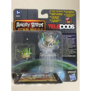 STAR WARS ANGRY BIRDS TELEPODS YODA - GENERAL GRIEVOUS TELEPODS 2 FIGURES  SET  Hasbro A6058