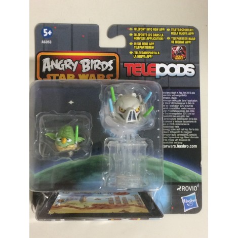 STAR WARS ANGRY BIRDS TELEPODS YODA - GENERAL GRIEVOUS TELEPODS 2 FIGURES  SET  Hasbro A6058