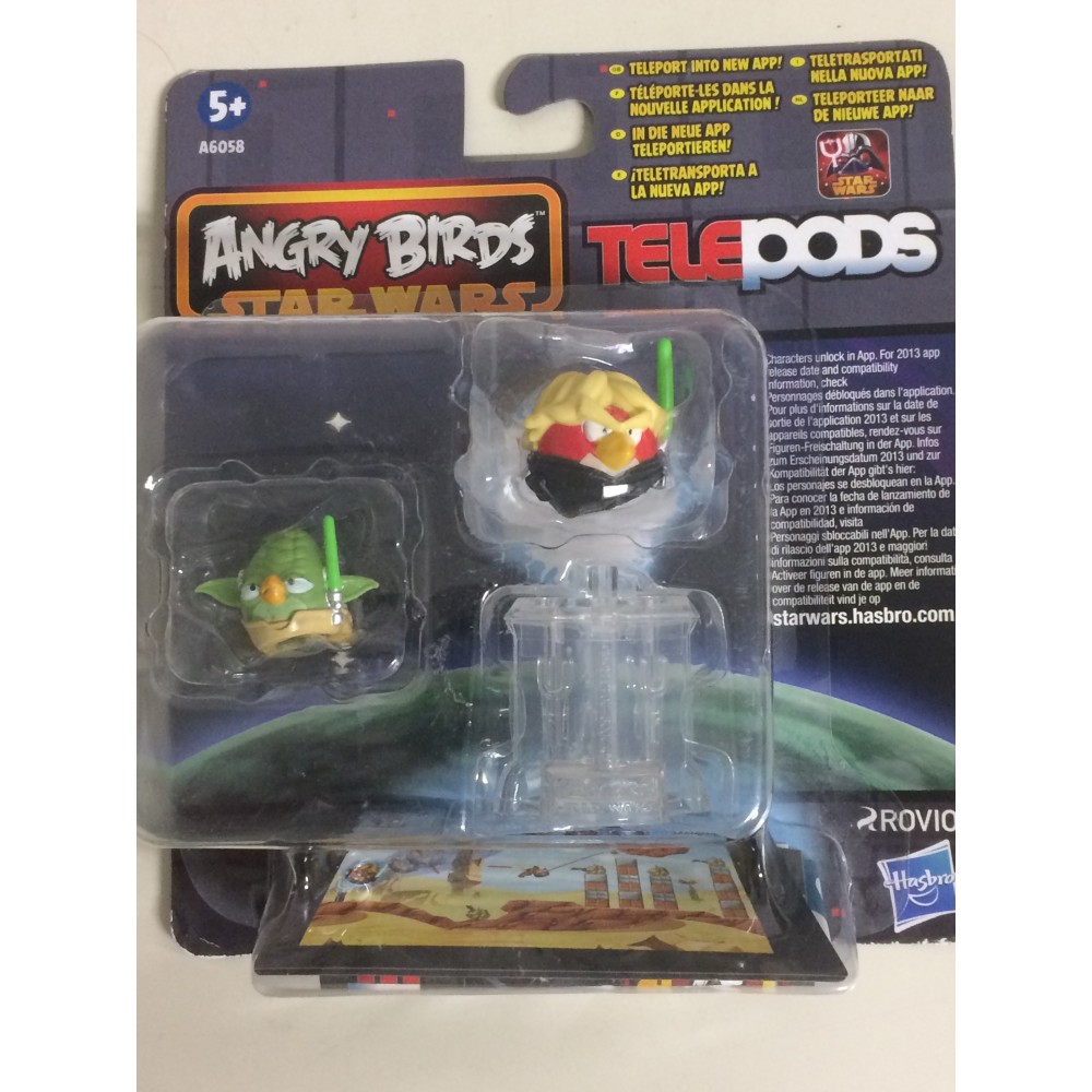 STAR WARS ANGRY BIRDS TELEPODS YODA - LUKE JEDI TELEPODS 2 FIGURES  SET  Hasbro A6058