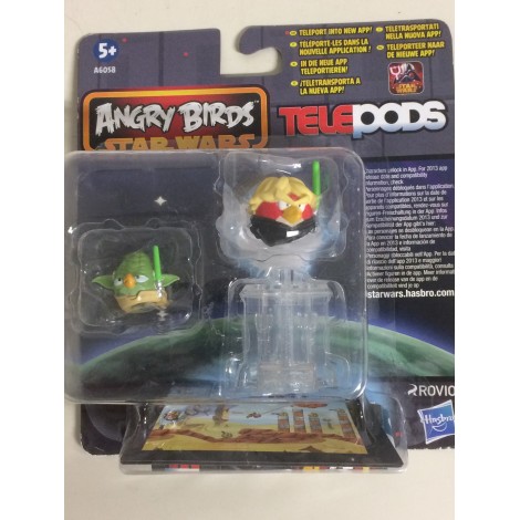 STAR WARS ANGRY BIRDS TELEPODS YODA - LUKE JEDI TELEPODS 2 FIGURES  SET  Hasbro A6058