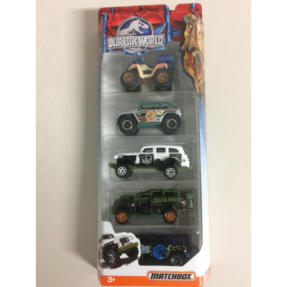 MATCHBOX JURASSIC WORLD  1:64 Vehicle CJM 06 JUNGLE PACK  5 vehicles Pack DFW19