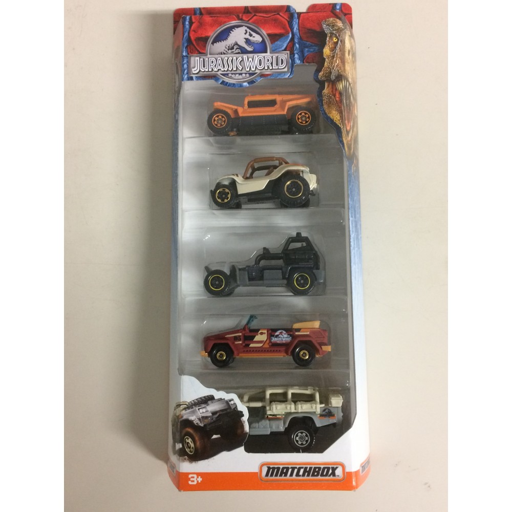 MATCHBOX JURASSIC WORLD  1:64 Vehicle CJM 07 DESERT PACK  5 vehicles Pack DFW19