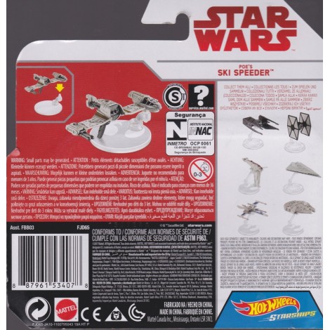 HOT WHEELS STAR WARS STARSHIP POE'S SKI SPEEDER Mattel FJD65