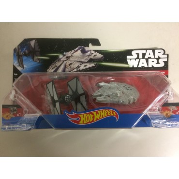 HOT WHEELS STAR WARS STARSHIP double pack FIRST ORDER TIE FIGHTER VS MILLENIUM FALCON Mattel CGW95