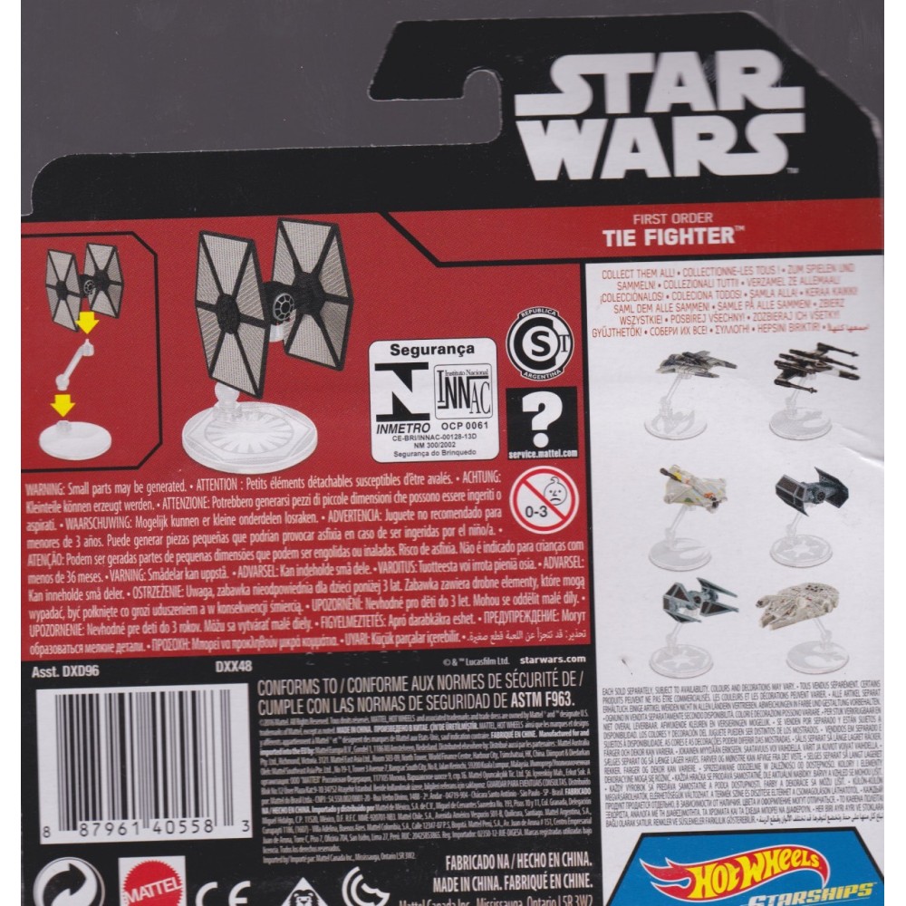 HOT WHEELS STAR WARS STARSHIP FIRST ORDER TIE FIGHTER Mattel DXX48