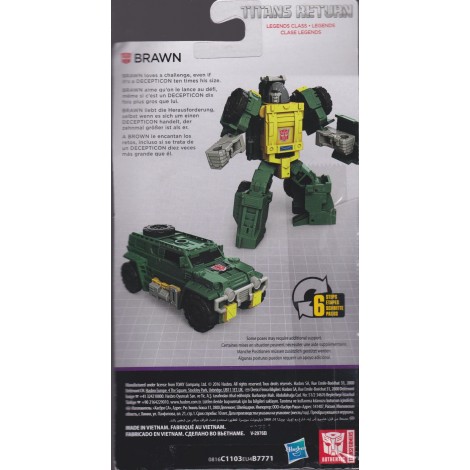 TRANSFORMERS ACTION FIGURE 3.75" - 9 cm  TITANS RETURN  BRAWN  Hasbro C1103