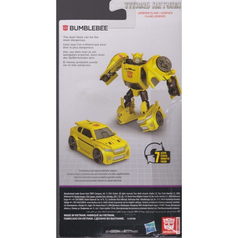 TRANSFORMERS ACTION FIGURE 3.75" - 9 cm  TITANS RETURN BUMBLEBEE Hasbro C0284