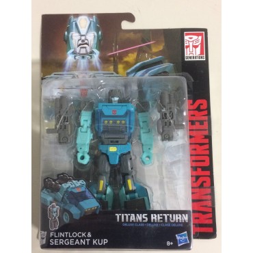 TRANSFORMERS ACTION FIGURE 5.5 " - 15 cm FLINTLOCK & SERGEANT KUP Hasbro C1091 GENERATIONS - TITANS RETURNS DELUXE CLASS