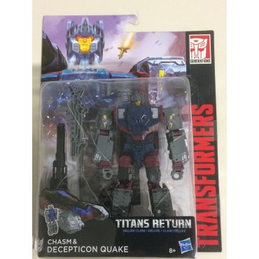 TRANSFORMERS ACTION FIGURE 5.5 " - 15 cm CHASM & DECEPTICON QUAKE Hasbro C1095 GENERATIONS - TITANS RETURNS DELUXE CLASS