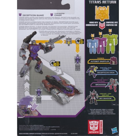 TRANSFORMERS ACTION FIGURE 5.5 " - 15 cm CHASM & DECEPTICON QUAKE Hasbro C1095 GENERATIONS - TITANS RETURNS DELUXE CLASS