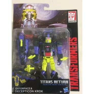 TRANSFORMERS ACTION FIGURE 5.5 " - 15 cm GATORFACE & DECEPTICON KROK Hasbro C1094 GENERATIONS - TITANS RETURNS DELUXE CLASS