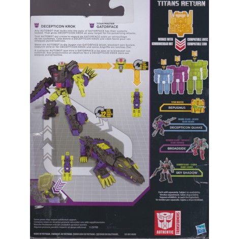 TRANSFORMERS ACTION FIGURE 5.5 " - 15 cm GATORFACE & DECEPTICON KROK Hasbro C1094 GENERATIONS - TITANS RETURNS DELUXE CLASS