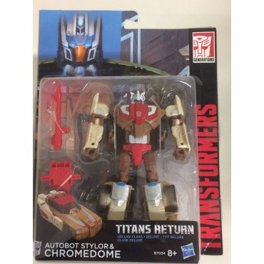 TRANSFORMERS ACTION FIGURE 5.5 " - 15 cm AUTOBOT STYLOR & CHROMEDOME  Hasbro B7034 GENERATIONS - TITANS RETURNS DELUXE CLASS