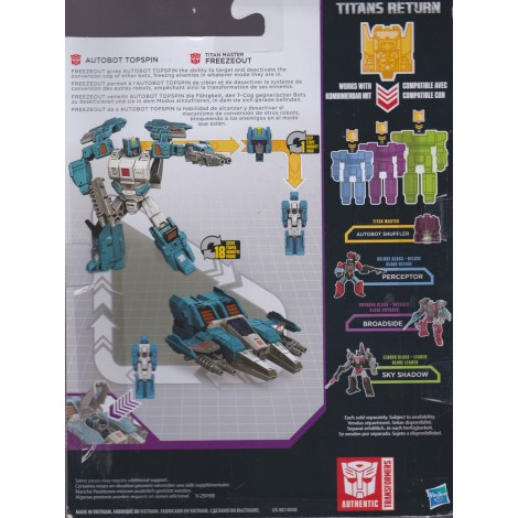 TRANSFORMERS ACTION FIGURE 5.5 " - 15 cm FREEZEOUT & AUTOBOT TOPSPIN  Hasbro C1093 GENERATIONS - TITANS RETURNS DELUXE CLASS