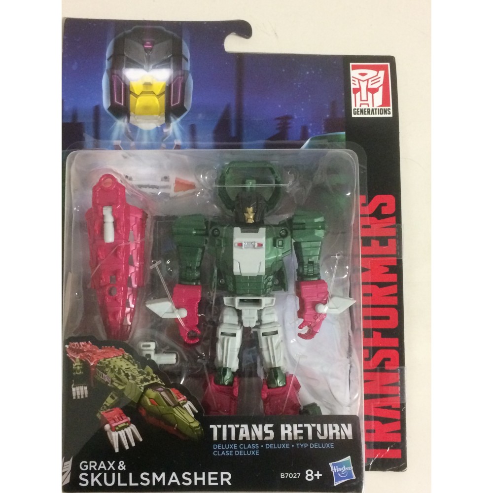 TRANSFORMERS ACTION FIGURE 5.5 " - 15 cm GRAX & SKULLSMASHER Hasbro B7027 GENERATIONS - TITANS RETURNS DELUXE CLASS