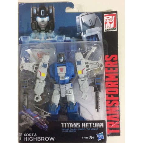 TRANSFORMERS ACTION FIGURE 5.5 " - 15 cm XORT & HIGHBROW  Hasbro B7033 GENERATIONS - TITANS RETURNS DELUXE CLASS