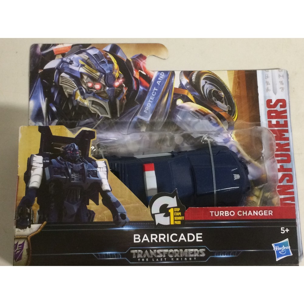 TRANSFORMERS ACTION FIGURE 3.75" - 9 cm THE LAST KNIGHT BARRICADE turbo changer Hasbro C1313