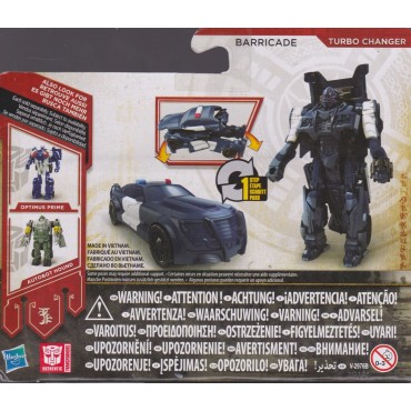 TRANSFORMERS ACTION FIGURE 3.75" - 9 cm THE LAST KNIGHT BARRICADE turbo changer Hasbro C1313