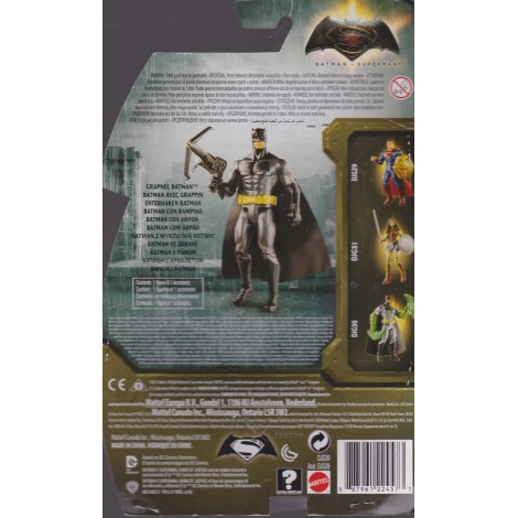 BATMAN V SUPERMAN ACTION FIGURE 6" - 15 cm imballo danneggiato  GRAPNEL BATMAN Mattel  DJG 30