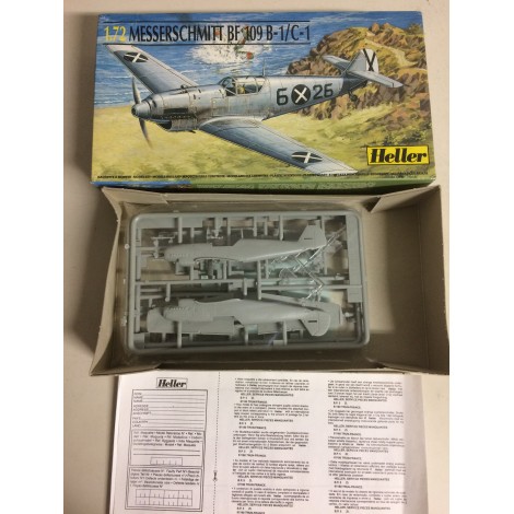 plastic model kit scale 1 : 72 HELLER 80236 MESSERSCHMITT BF 109 B-1 /  C-1 new in open box