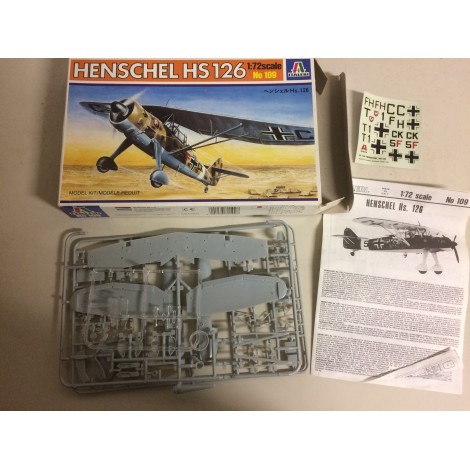 modellino in plastica ITALERI 109 HENSCHEL HS 126  scala 1: 72 nuovo in scatola  aperta