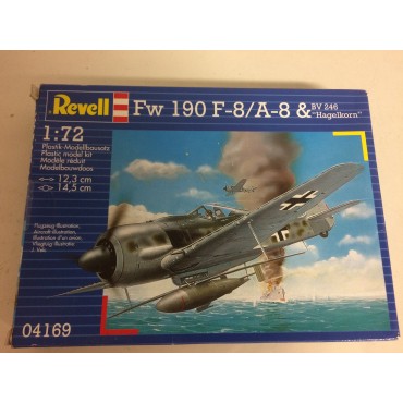 modellino in plastica REVELL 04169 FOCKE WULF FW 190 F-8 / A-8 BV 246 " HAGELKORN " scala 1: 72 nuovo in scatola  aperta