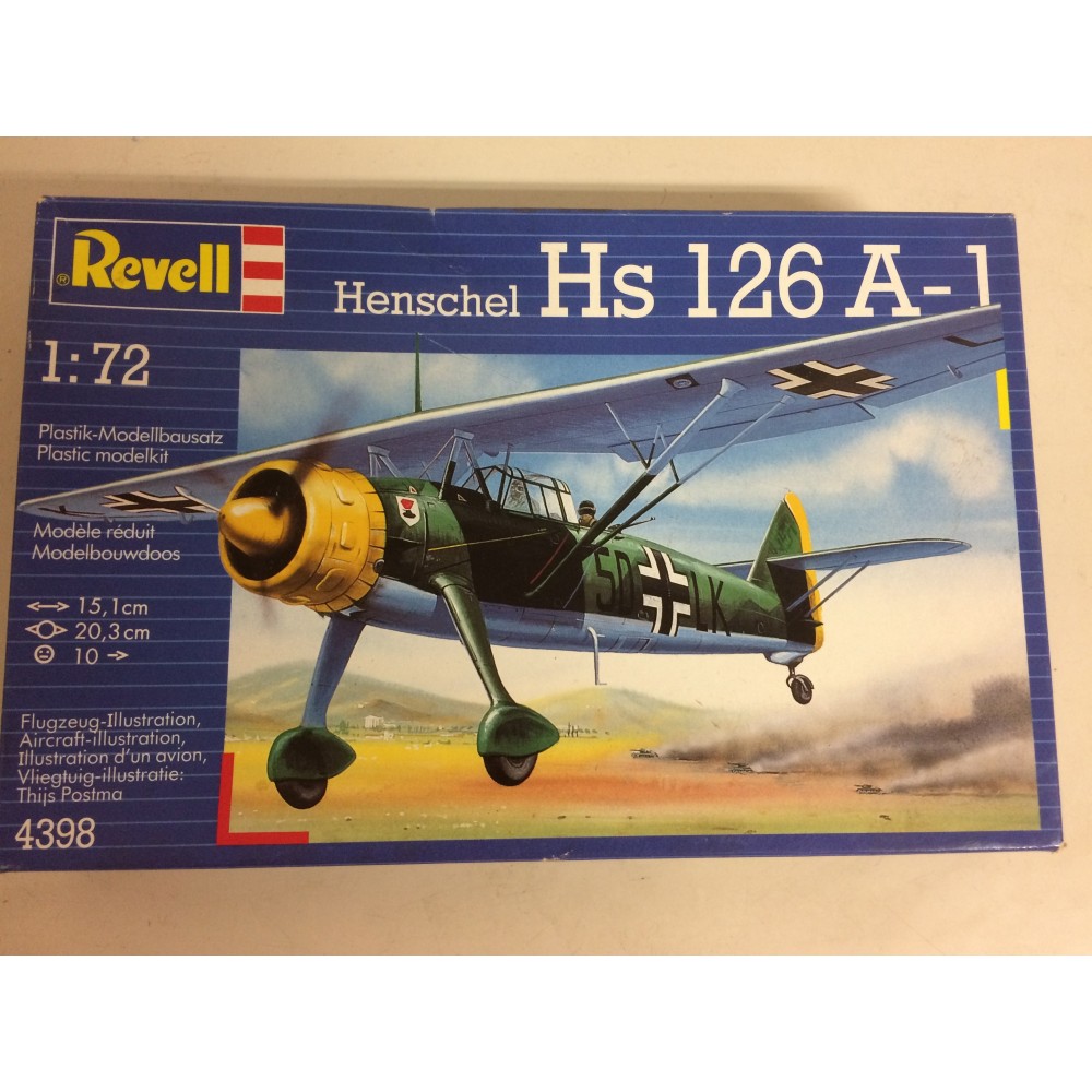 modellino in plastica REVELL 4398 HENSCHEL HS 126 A-1  scala 1: 72 nuovo in scatola  aperta