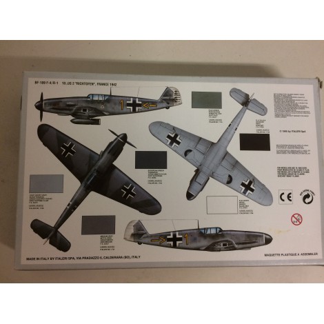 modellino in plastica ITALERI N° 053 MESSERSCHMITT BF 109 F2/4  scala 1: 72 nuovo in scatola  aperta