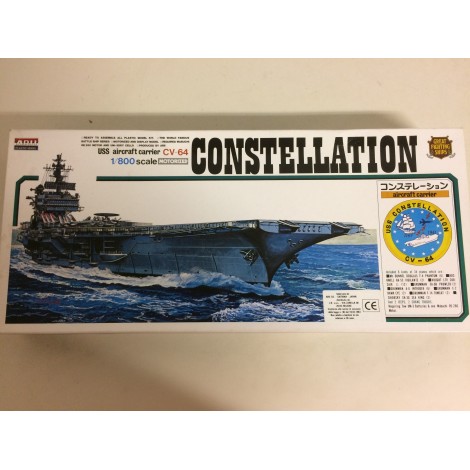 modellino in plastica ARII A117-1200 USS AIRCRAFT CARRIER CONSTELLATION scala 1: 800 nuovo in scatola danneggiata ed aperta