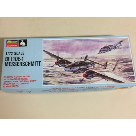 modellino in plastica MONOGRAM PA 162 MESSERSCHMITT BF 110 E-1 scala 1: 72 nuovo in scatola  aperta