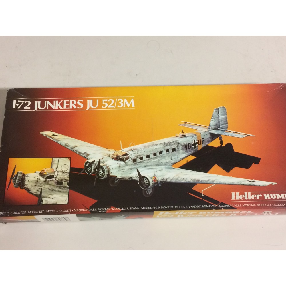 plastic model kit scale 1 : 72 HELLER HUMBROL JUNKERS JU 52/3M new in open box