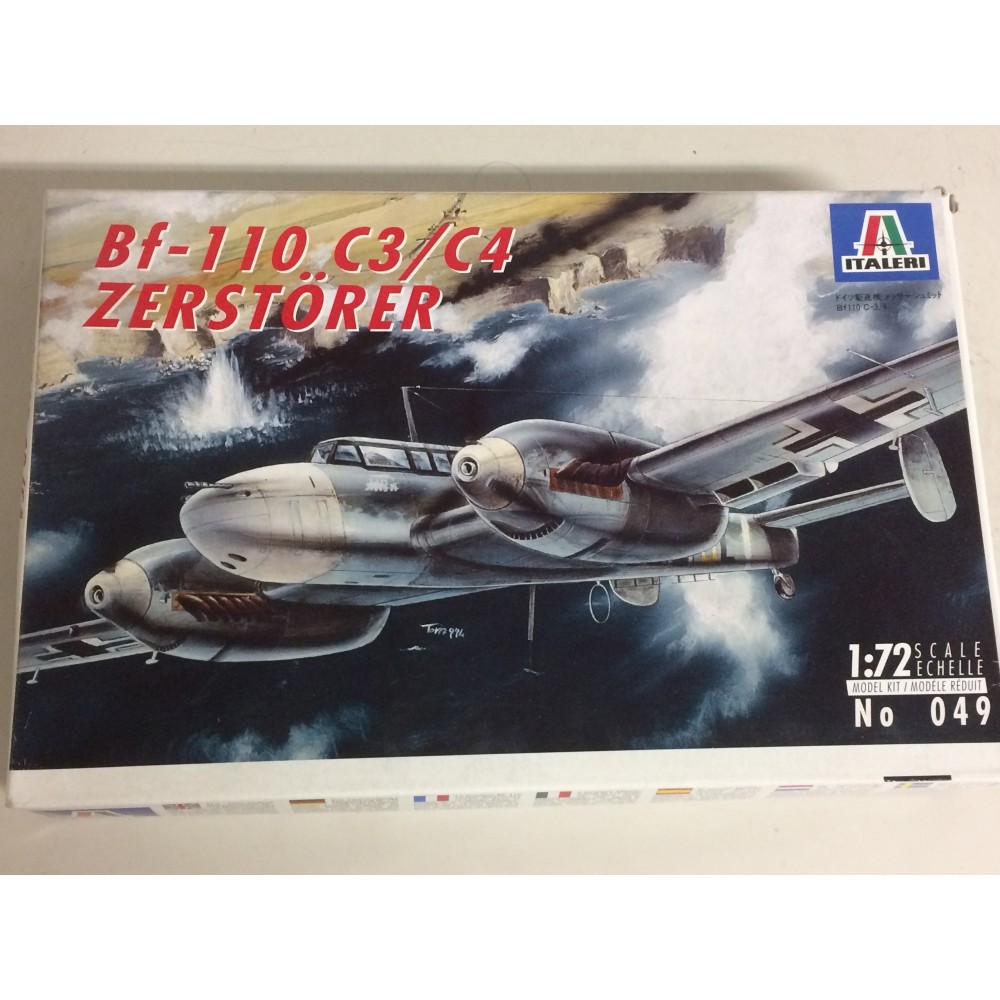 plastic model kit scale 1 : 72  ITALERI N° 049 MESSERSCHMITT BF 110 C3/ C4 ZERSTORER new in open box