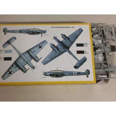 modellino in plastica ITALERI N° 039 MESSERSCHMITT BF 110 C4/ R3 NACHTJAGER scala 1: 72 nuovo in scatola  aperta