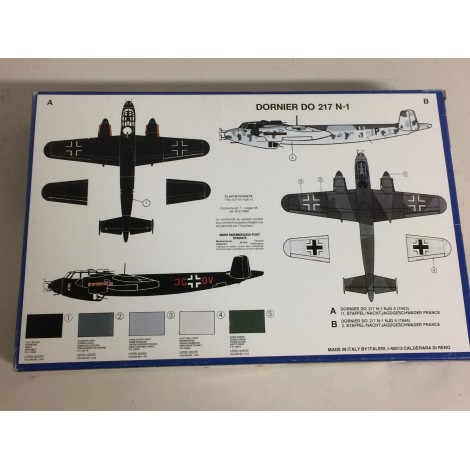 modellino in plastica ITALERI N° 125 DORNIER DO 217 N-1 NACHTJAGER scala 1: 72 nuovo in scatola  aperta